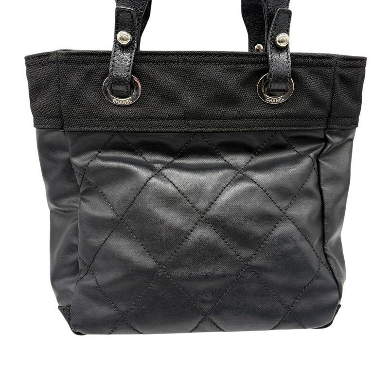 Chanel Tote Paris Biarritz PM Black Silver 3420 — view 3