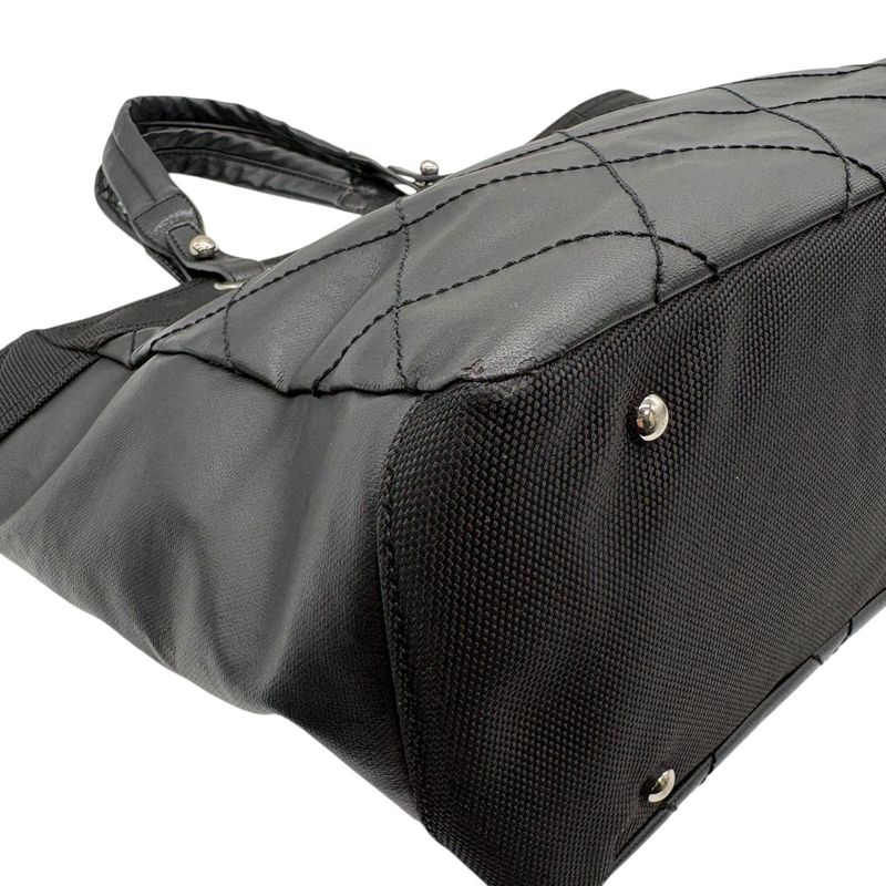Chanel Tote Paris Biarritz MM Black Silver 3421 — view 9