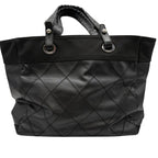 Chanel Tote Paris Biarritz MM Black Silver 3421 — view 3