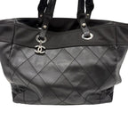 Chanel Tote Paris Biarritz MM Black Silver 3421 — view 2