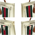 Gucci Interlocking Logo Embroidery 2-Way Tote Bag Sherry Line Ivory — view 4