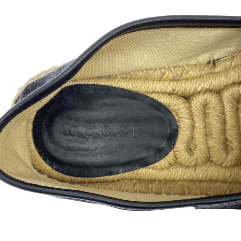 Gucci GG Canvas Espadrilles Slip-on Shoes Navy 6 1 2 — view 5