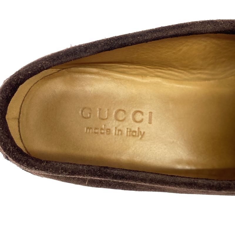 Gucci Intrecciato Suede Loafers Brown 6 1 2 — view 5