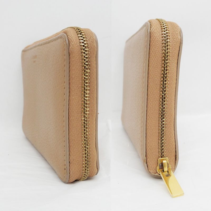 Celine Medium Zip Wallet Beige Brown Zipper Type Bifold — view 3