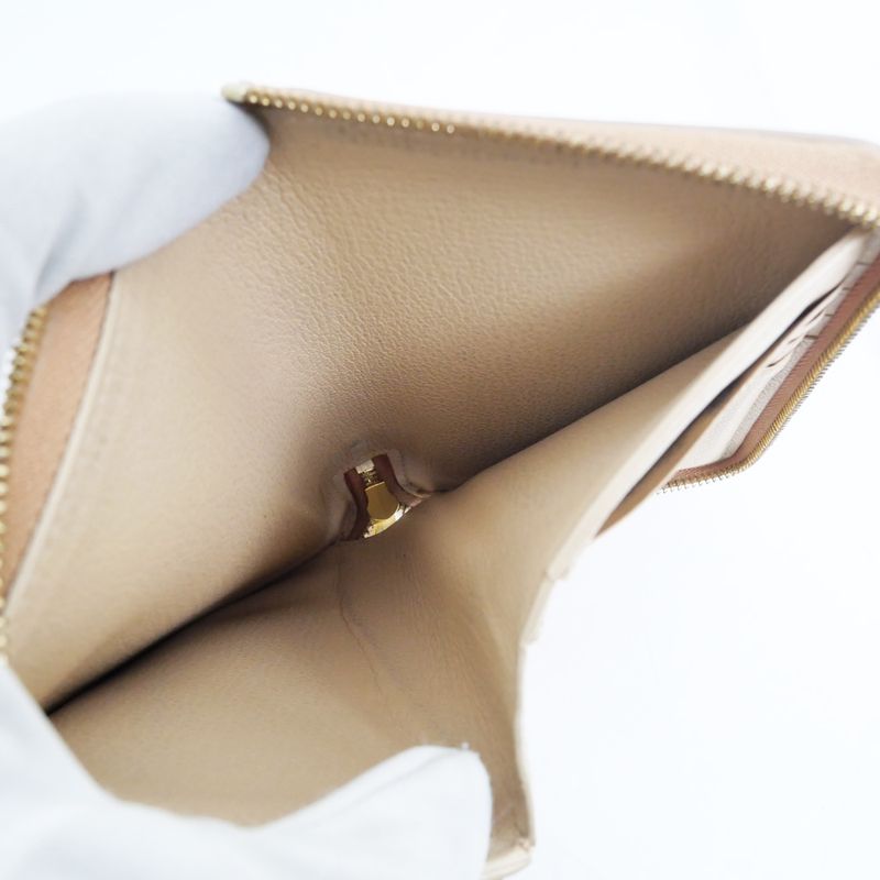 Celine Medium Zip Wallet Beige Brown Zipper Type Bifold — view 6