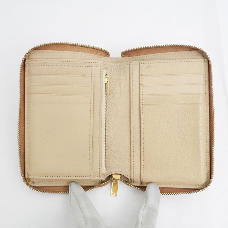 Celine Medium Zip Wallet Beige Brown Zipper Type Bifold — view 5