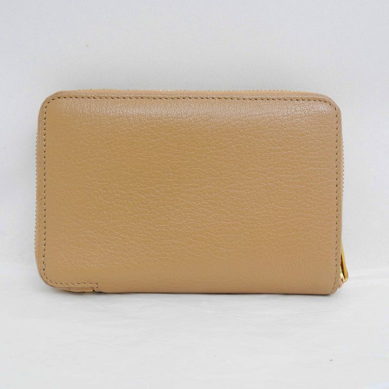 Celine Medium Zip Wallet Beige Brown Zipper Type Bifold — view 2