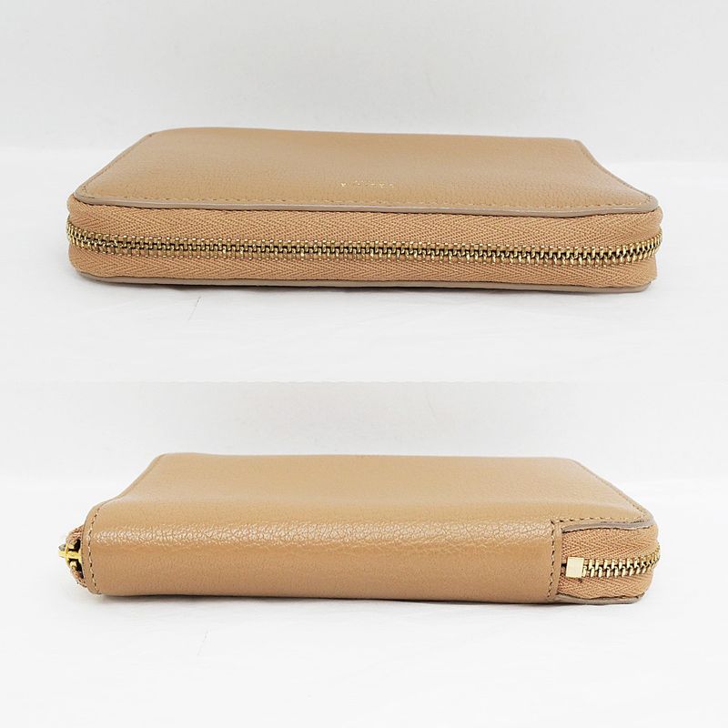 Celine Medium Zip Wallet Beige Brown Zipper Type Bifold — view 4