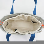 Hermes Cabrio Mother's Bag Blue Nattier Toile Ash Tote Canvas — view 8
