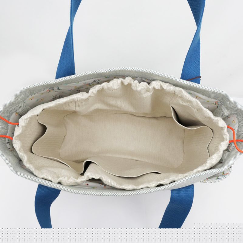 Hermes Cabrio Mother's Bag Blue Nattier Toile Ash Tote Canvas — view 8