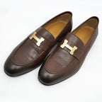 Hermes Moccasins Paris Loafers Brown Gradient Gold Hardware Size 42 1 2 — view 4