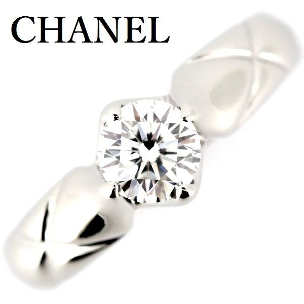 Chanel Quilted Diamond 050 CT E-Vvs 2 Ring Pt950 — view 3