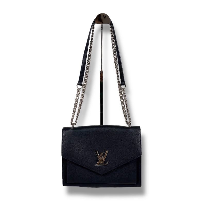 Louis Vuitton My Lock Me Chain Shoulder Bag Black Silver Hardware Twisted — view 2