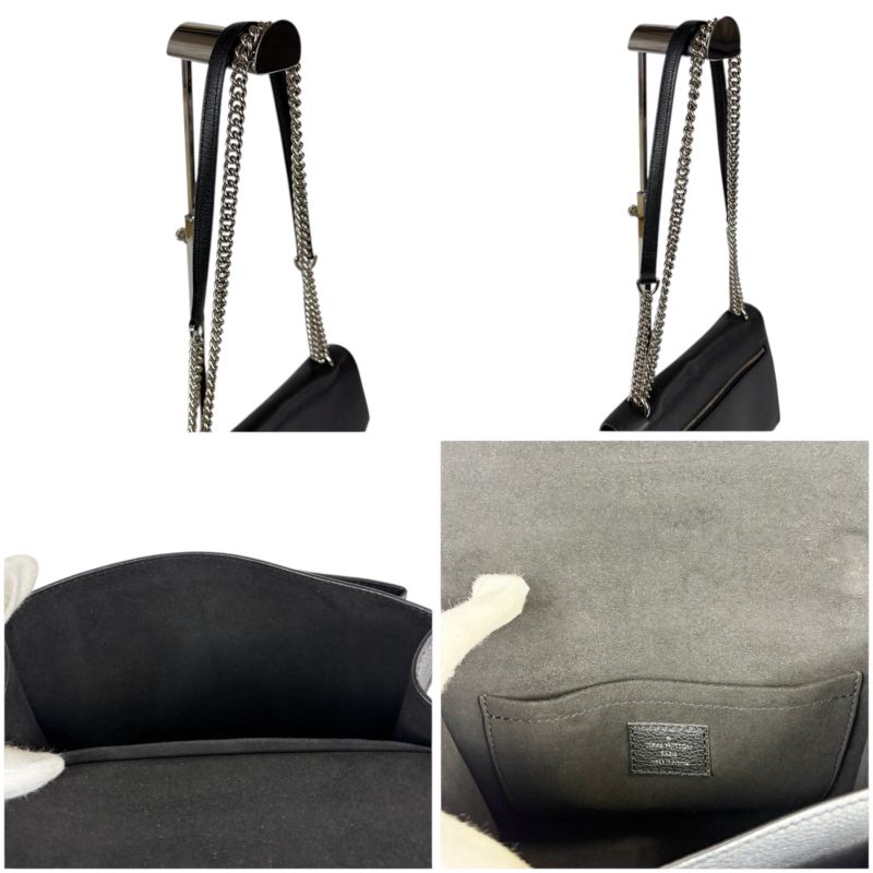 Louis Vuitton My Lock Me Chain Shoulder Bag Black Silver Hardware Twisted — view 9