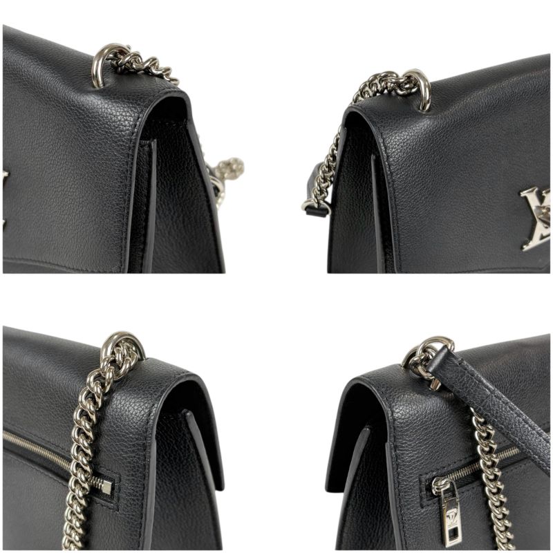 Louis Vuitton My Lock Me Chain Shoulder Bag Black Silver Hardware Twisted — view 7