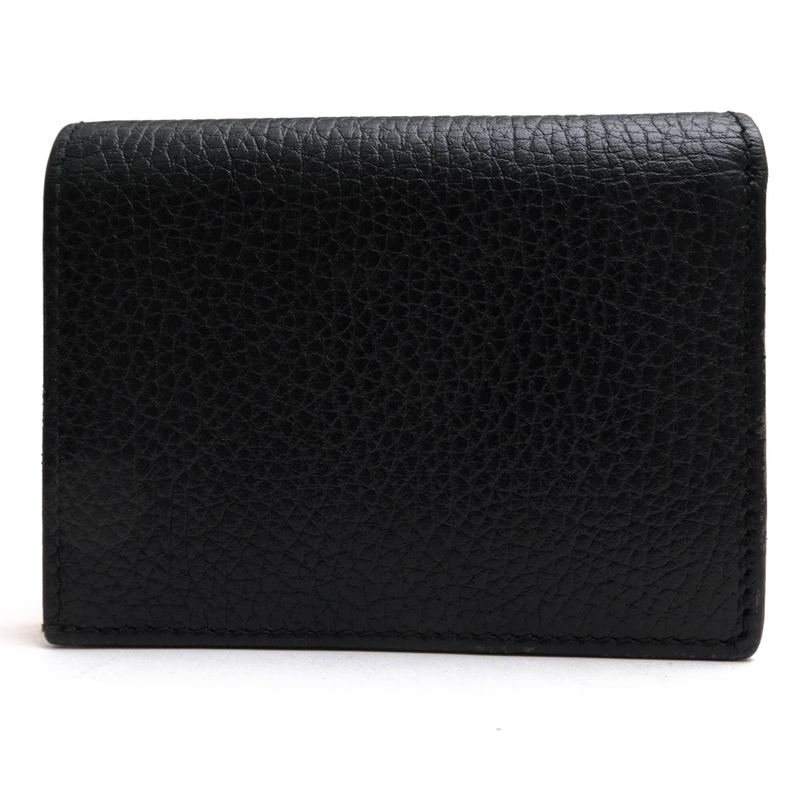 Gucci Wallet Women Leather Black bow Compact GG Marmont — view 2