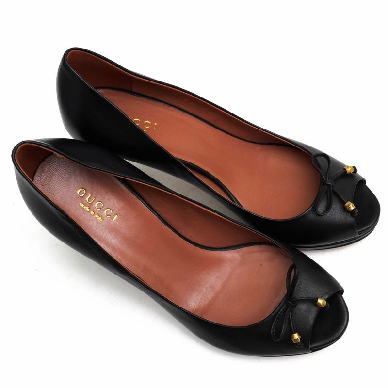 Gucci/ Pumps Shoes Women Leather Black Open Toe — view 5