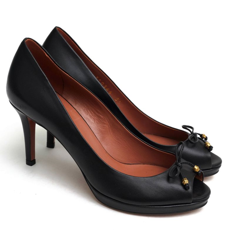 Gucci/ Pumps Shoes Women Leather Black Open Toe — view 2