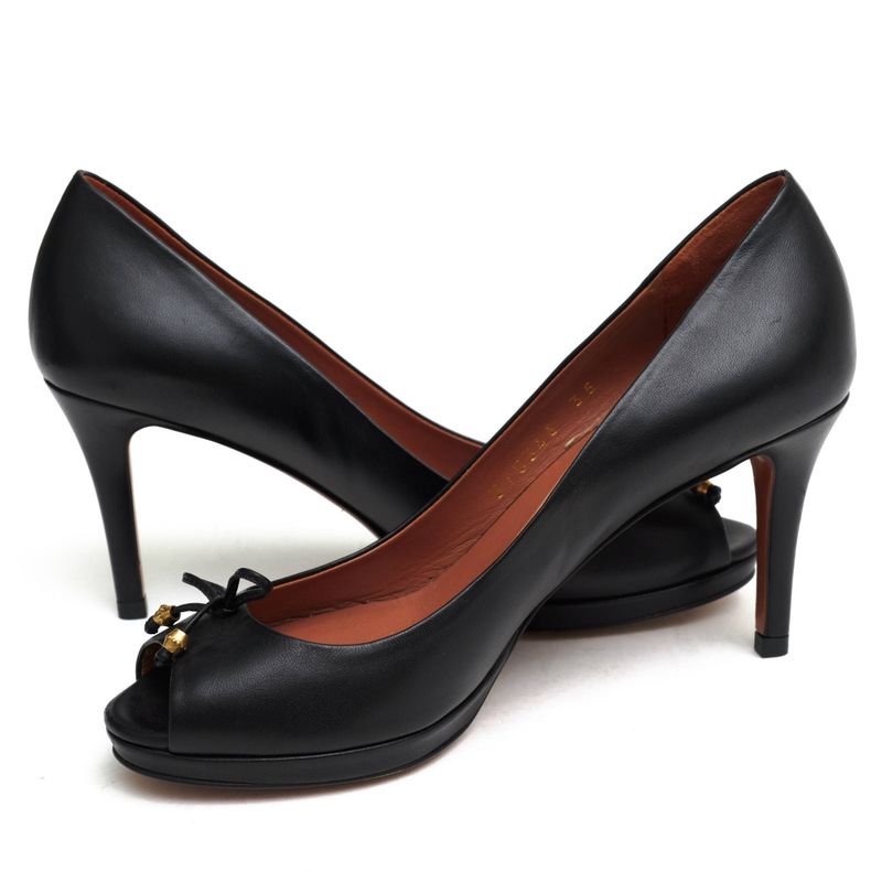 Gucci/ Pumps Shoes Women Leather Black Open Toe — view 3