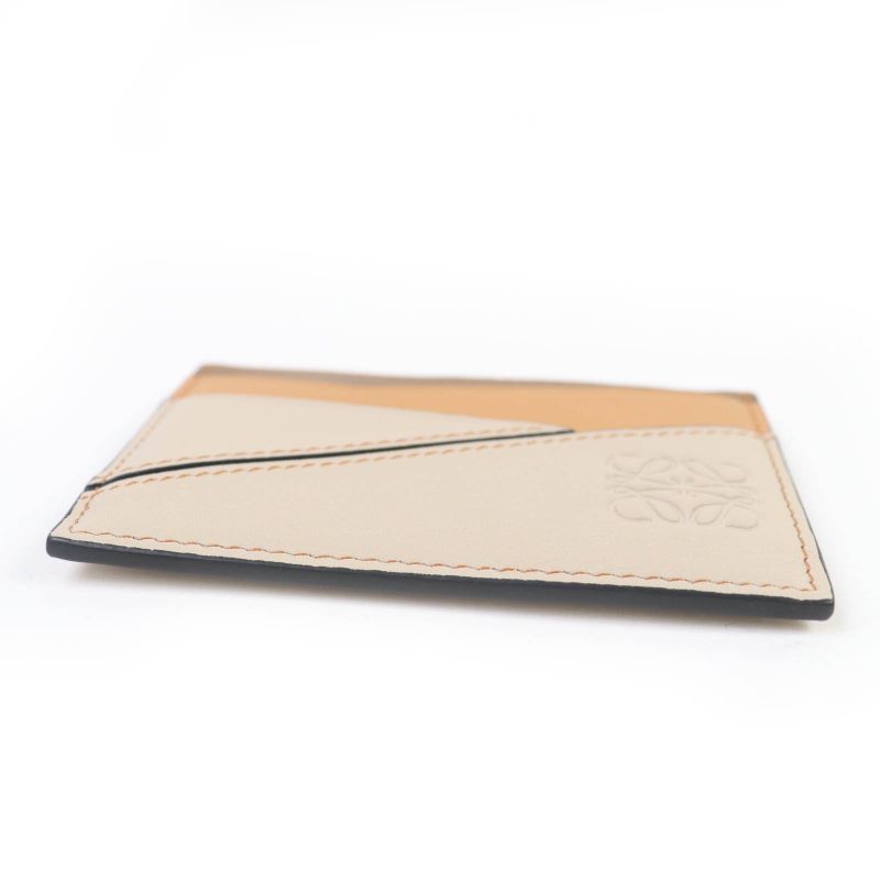 Loewe Puzzle Plain Card Holder Anagram Engraved Leather Case Brown — view 5