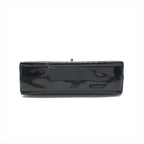 Chanel CC Logo Turnlock Patent Hand Bag Black Bag — view 4