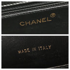 Chanel CC Logo Turnlock Patent Hand Bag Black Bag — view 9
