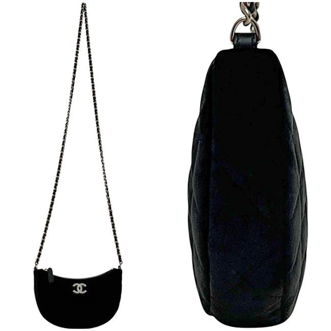Chanel Shoulder Bag Half Moon Chain Black 2024 — view 2