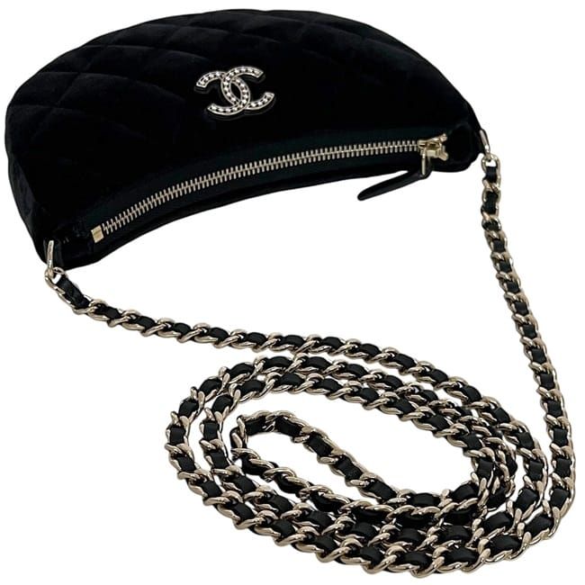 Chanel Shoulder Bag Half Moon Chain Black 2024 — view 9