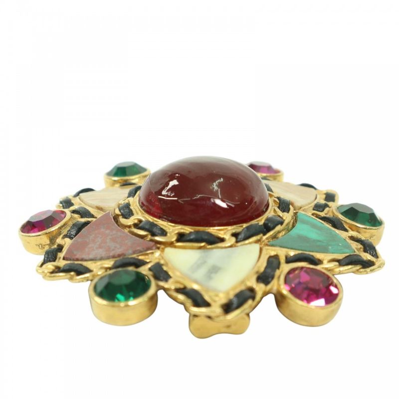 Chanel Brooch Gripore Stone Vintage Coco Accessory GP — view 5