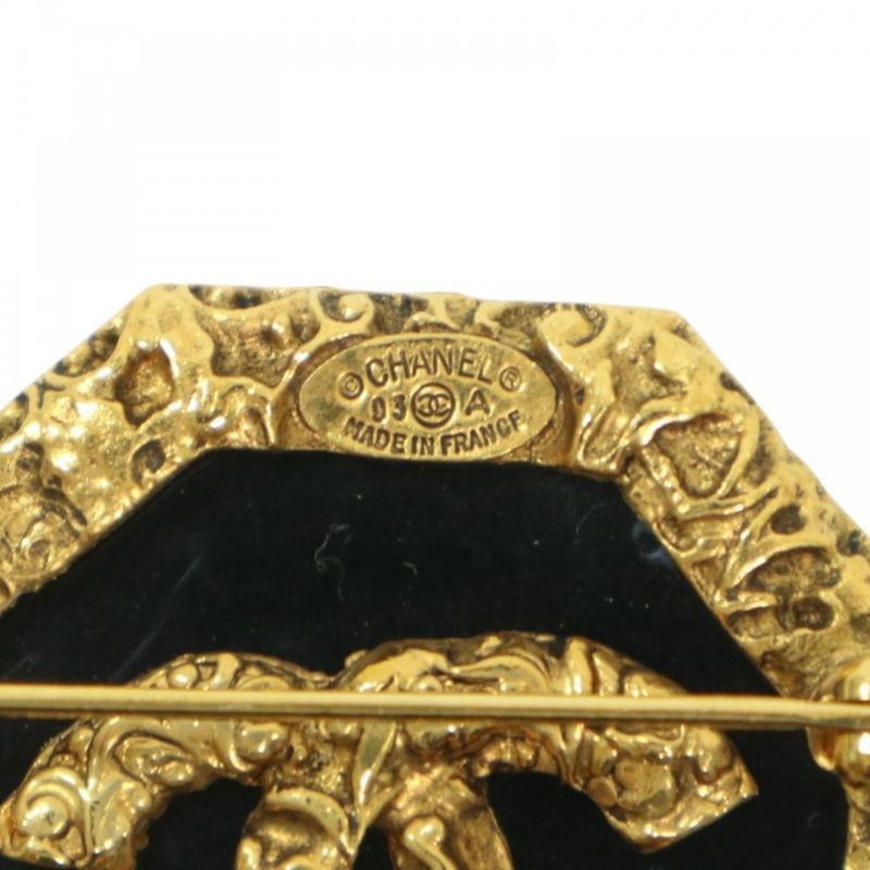 Chanel Brooch Lady's Coco Mark Lava Magma Accessory Vintage GP 93