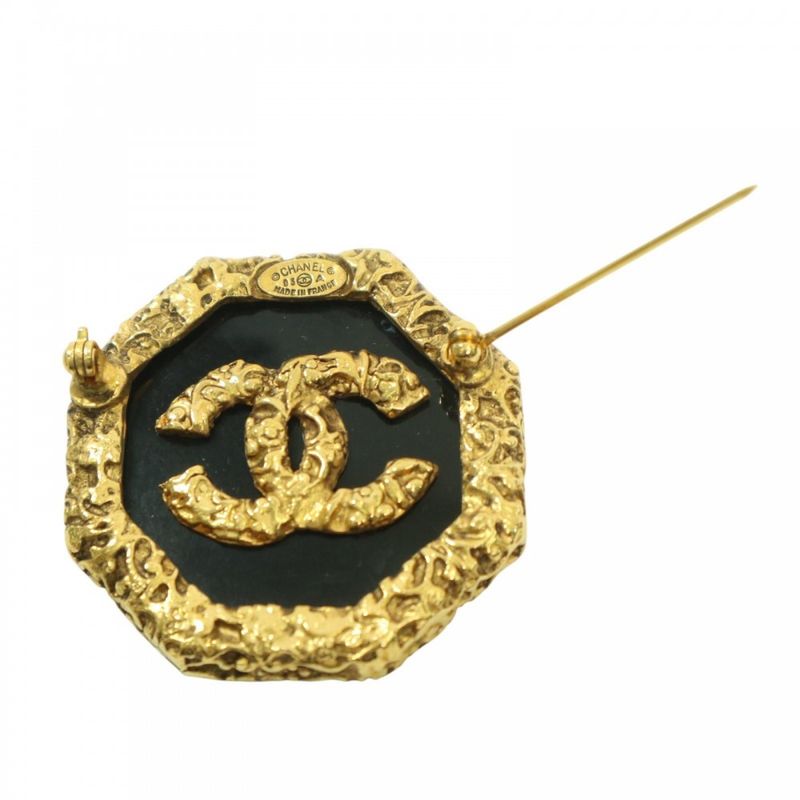 Chanel Brooch Lady's Coco Mark Lava Magma Accessory Vintage GP 93