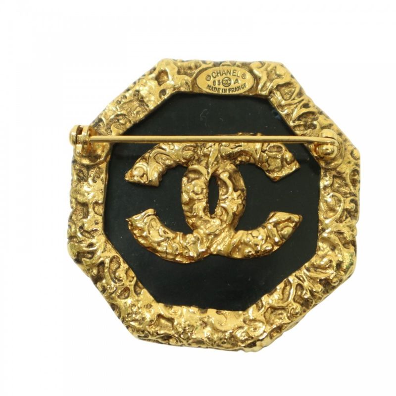 Chanel Brooch Lady's Coco Mark Lava Magma Accessory Vintage GP 93