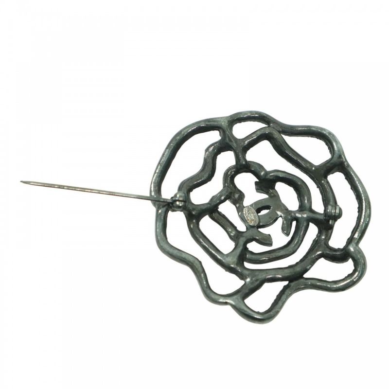 Chanel Brooch Rose Coco Mark Accessories Vintage Rhinestone