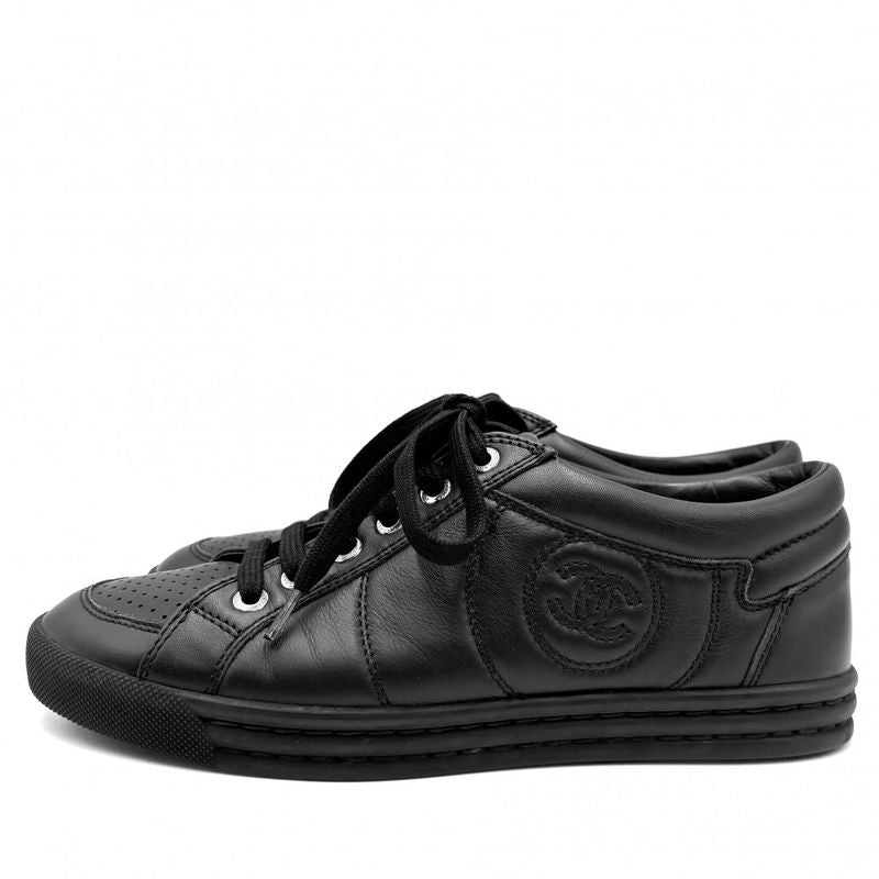 Chanel Shoes Coco Mark Sneakers Low-Cut Logo Size 35