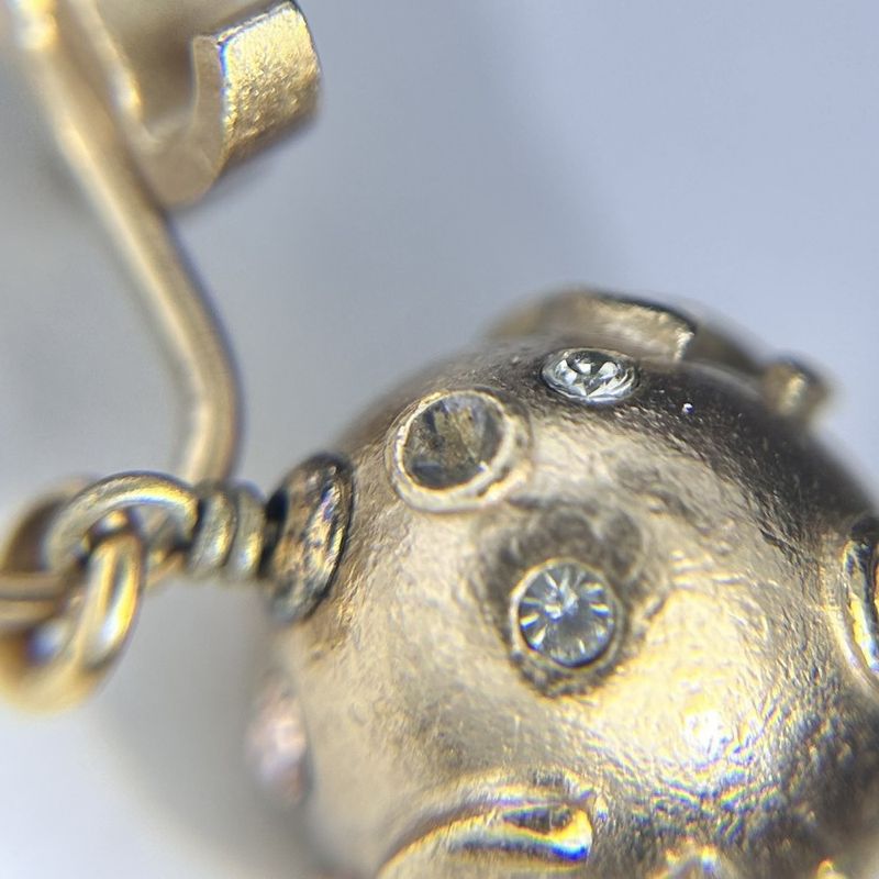Chanel Earrings Coco Mark Swing Accessory Vintage GP Rhinestone