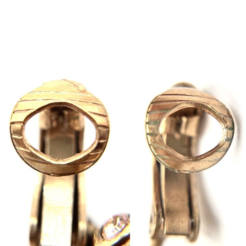 Chanel Earrings Coco Mark Swing Accessory Vintage GP Rhinestone