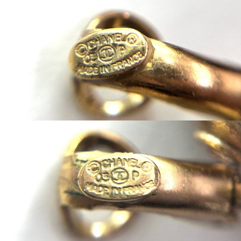 Chanel Earrings Coco Mark Swing Accessory Vintage GP Rhinestone