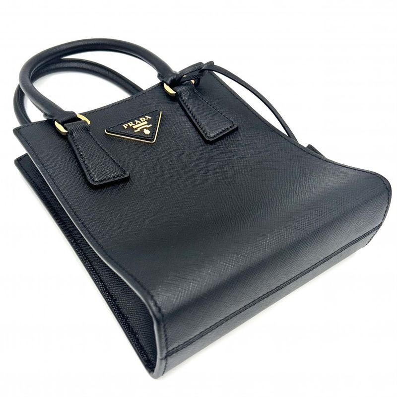 Prada 2-Way Triangle Logo Mini Tote Handbag — view 3
