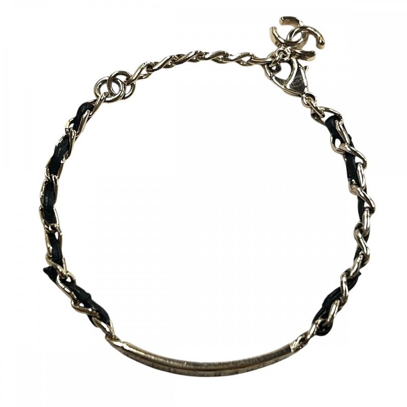 Chanel Bracelet Women Chain Logo Plate Accessories Coco Mark With Adjuster — view 4