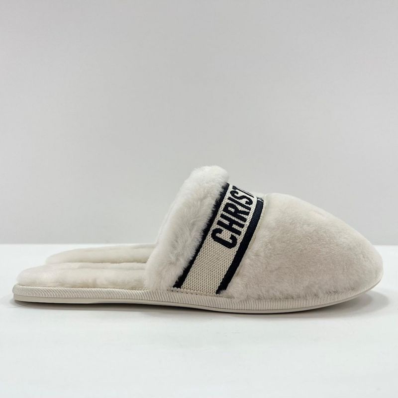 Christian Dior Sandals Logo Line Mouton Slipper Shearling Mule — view 4