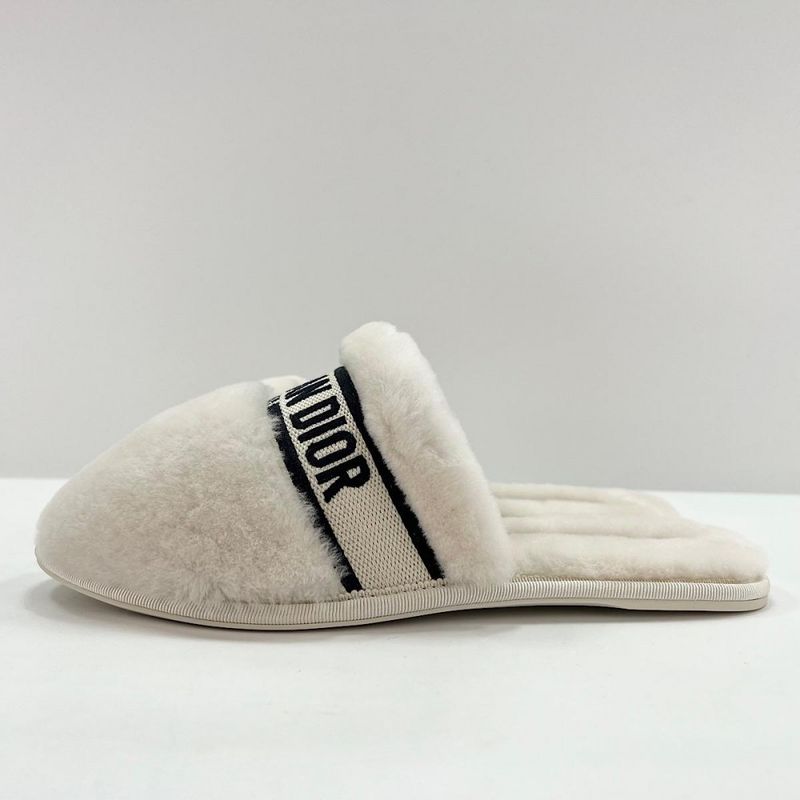 Christian Dior Sandals Logo Line Mouton Slipper Shearling Mule — view 3