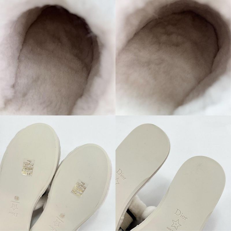 Christian Dior Sandals Logo Line Mouton Slipper Shearling Mule — view 9