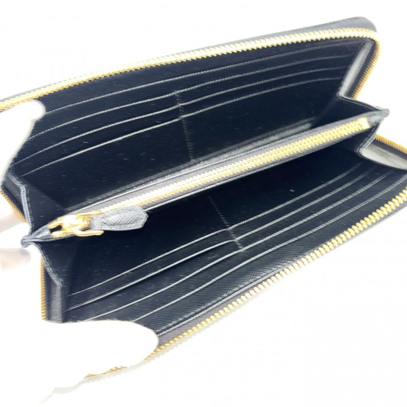 Prada Long Wallet Logo 1 Ml506 Leather Black
