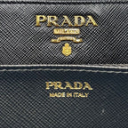Prada Long Wallet Logo 1 Ml506 Leather Black