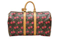 Louis Vuitton Keepall 45 Boston Bag Monogram Cherry Leather Brown Takashi