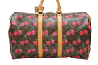 Louis Vuitton Keepall 45 Boston Bag Monogram Cherry Leather Brown Takashi — view 2