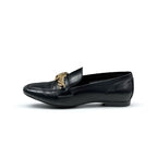 Louis Vuitton Upper Case Line Loafers Leather Shoes Black Gold Chain — view 3