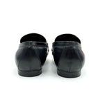Louis Vuitton Upper Case Line Loafers Leather Shoes Black Gold Chain — view 5