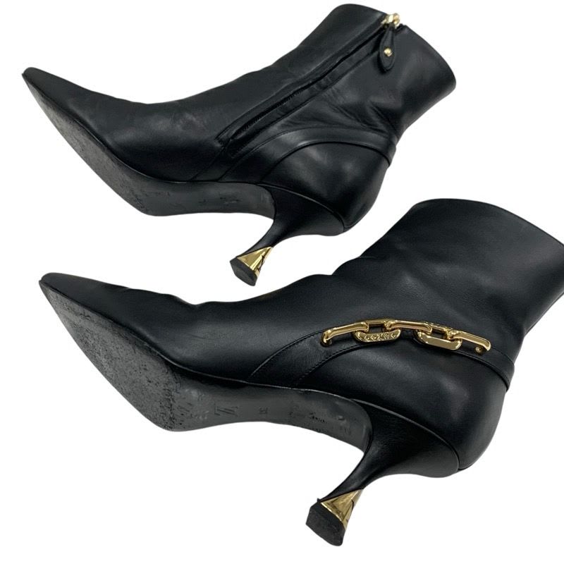 Louis Vuitton Sparkle Line Monogram Boots Short Shoes Leather Black — view 6