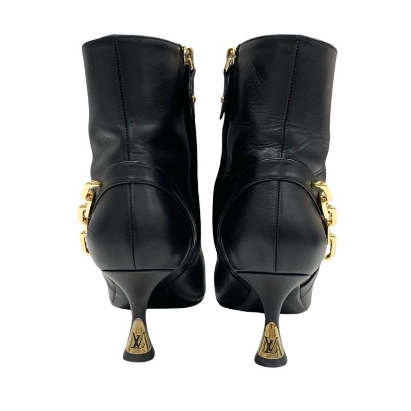 Louis Vuitton Sparkle Line Monogram Boots Short Shoes Leather Black — view 5